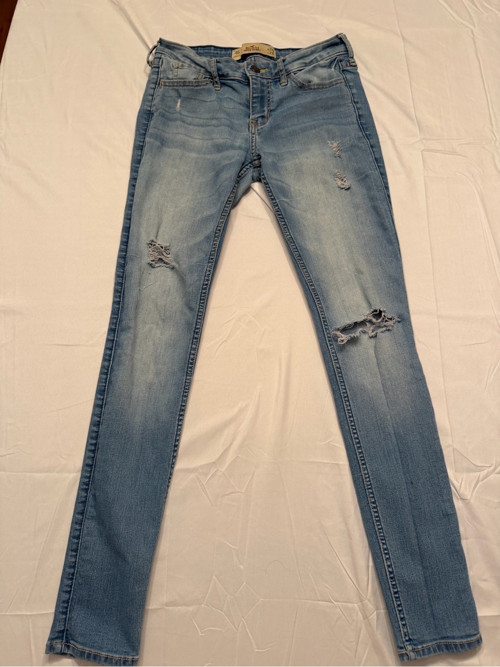 Hollister Light Wash Ripped Skinny Jeans
